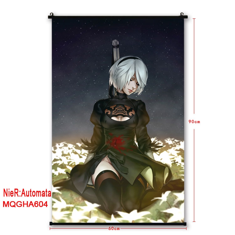 Nier:Automata Anime plastic pole cloth painting Wall Scroll 60X90CM MQGHA604
