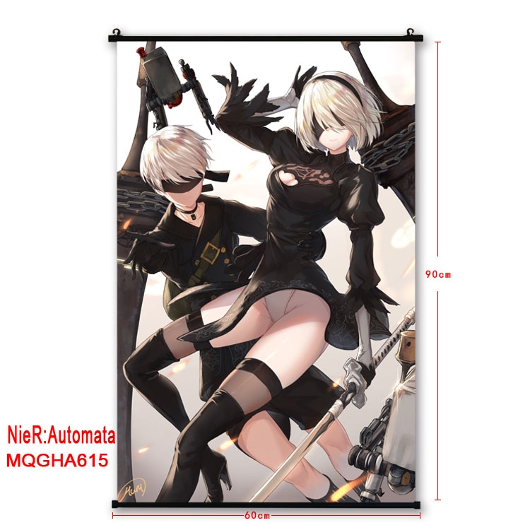 Nier:Automata Anime plastic pole cloth painting Wall Scroll 60X90CM MQGHA615
