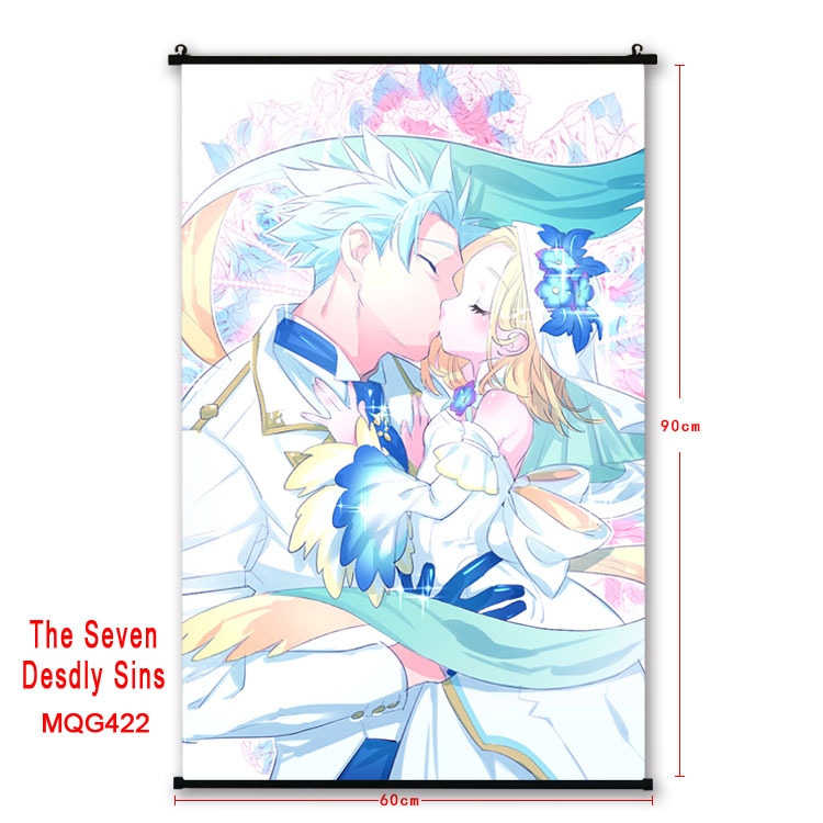 The Seven Deadly Sins Anime plastic pole cloth painting Wall Scroll 60X90CM MQG422