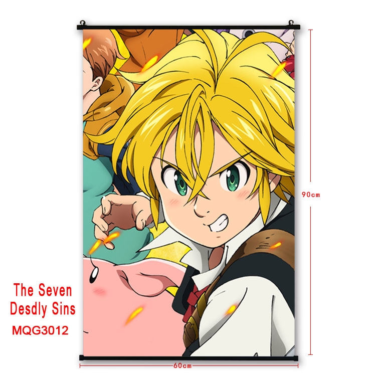 The Seven Deadly Sins Anime plastic pole cloth painting Wall Scroll 60X90CM MQG3012