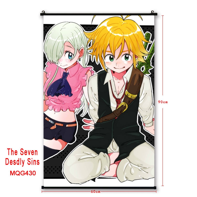 The Seven Deadly Sins Anime plastic pole cloth painting Wall Scroll 60X90CM MQG430