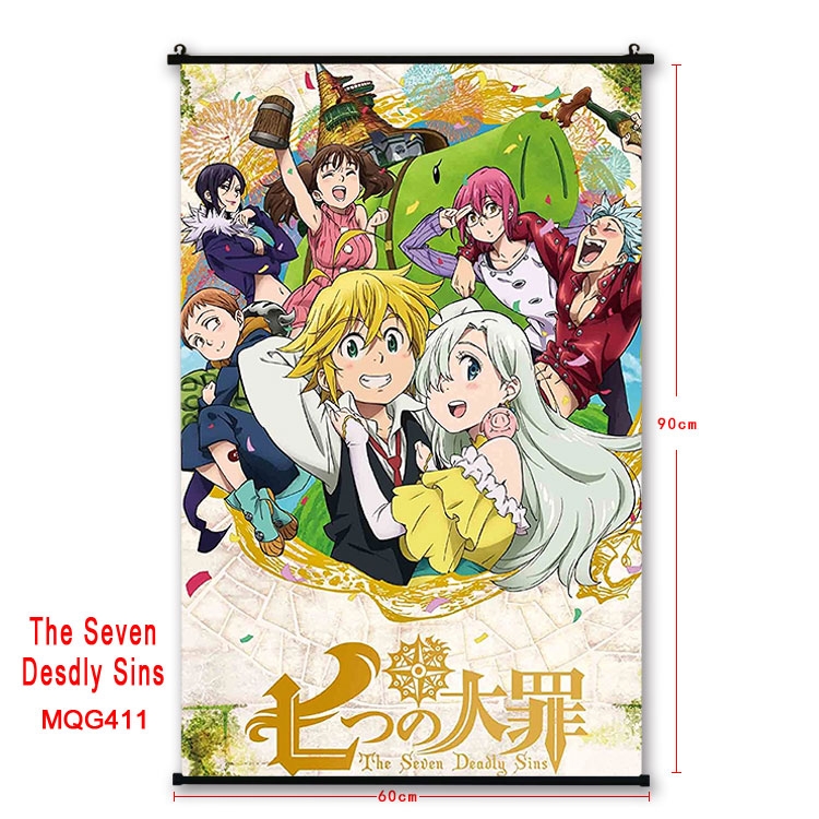 The Seven Deadly Sins Anime plastic pole cloth painting Wall Scroll 60X90CM MQG411