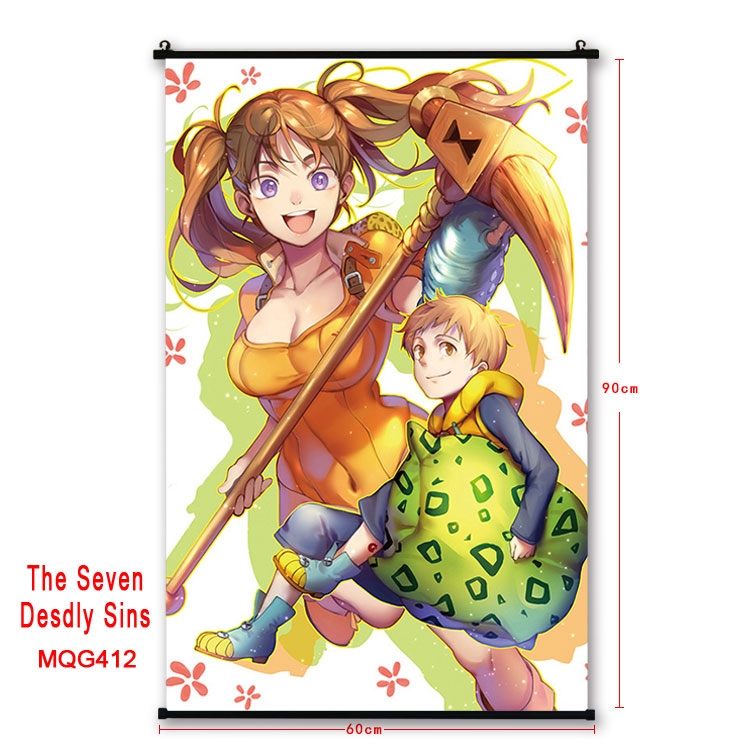 The Seven Deadly Sins Anime plastic pole cloth painting Wall Scroll 60X90CM MQG412