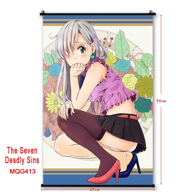 The Seven Deadly Sins Anime plastic pole cloth painting Wall Scroll 60X90CM MQG413