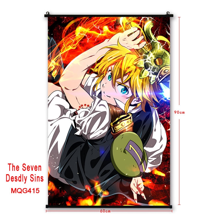 The Seven Deadly Sins Anime plastic pole cloth painting Wall Scroll 60X90CM MQG415