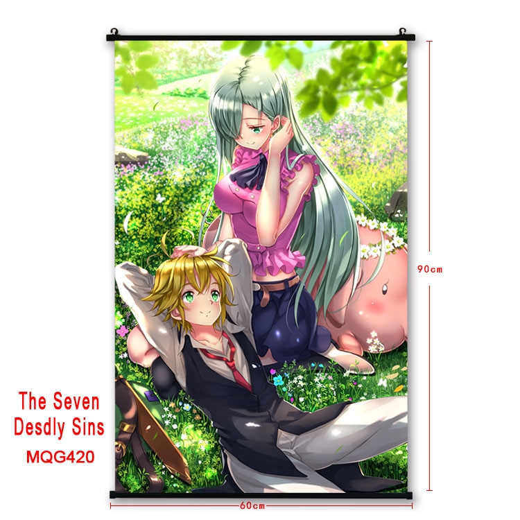 The Seven Deadly Sins Anime plastic pole cloth painting Wall Scroll 60X90CM MQG420
