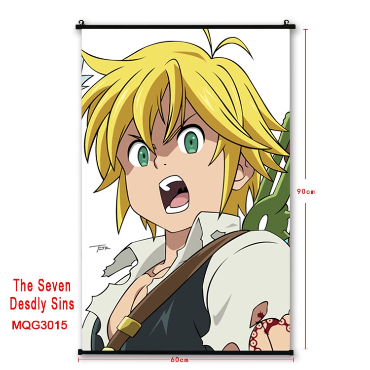 The Seven Deadly Sins Anime plastic pole cloth painting Wall Scroll 60X90CM MQG3015