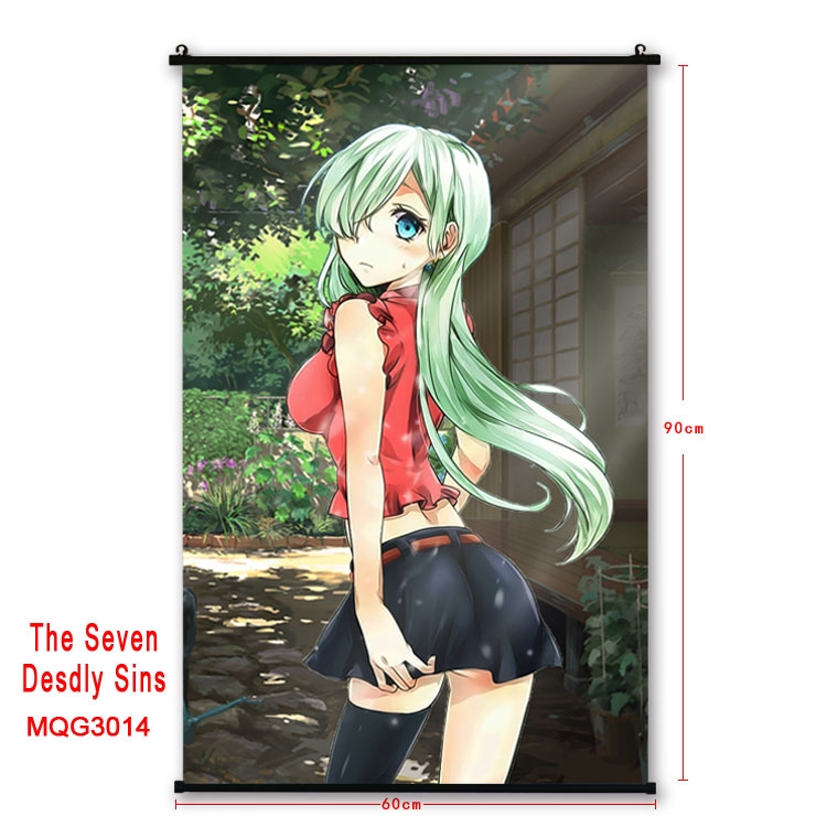 The Seven Deadly Sins Anime plastic pole cloth painting Wall Scroll 60X90CM MQG3014