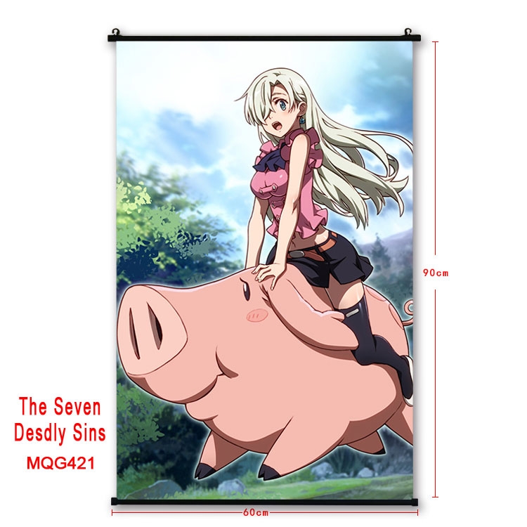 The Seven Deadly Sins Anime plastic pole cloth painting Wall Scroll 60X90CM MQG421