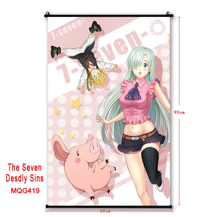 The Seven Deadly Sins Anime plastic pole cloth painting Wall Scroll 60X90CM MQG419