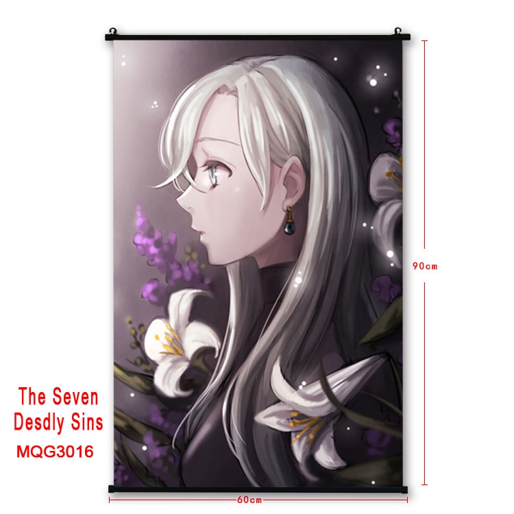 The Seven Deadly Sins Anime plastic pole cloth painting Wall Scroll 60X90CM MQG3016