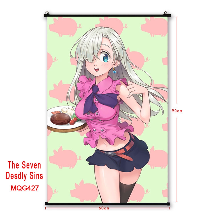 The Seven Deadly Sins Anime plastic pole cloth painting Wall Scroll 60X90CM MQG427