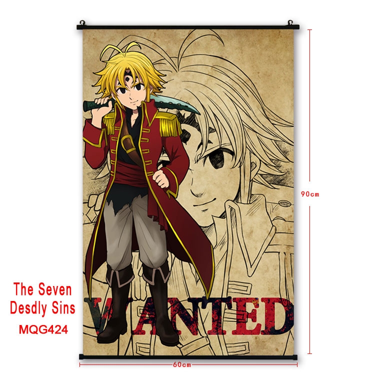 The Seven Deadly Sins Anime plastic pole cloth painting Wall Scroll 60X90CM MQG424