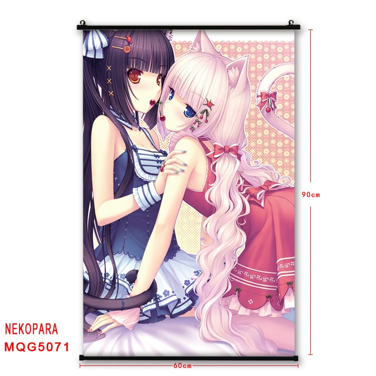 Nekopara Anime plastic pole cloth painting Wall Scroll 60X90CM MQG5071