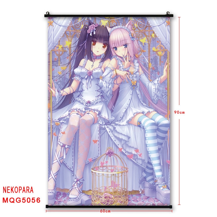 Nekopara Anime plastic pole cloth painting Wall Scroll 60X90CM MQG5056