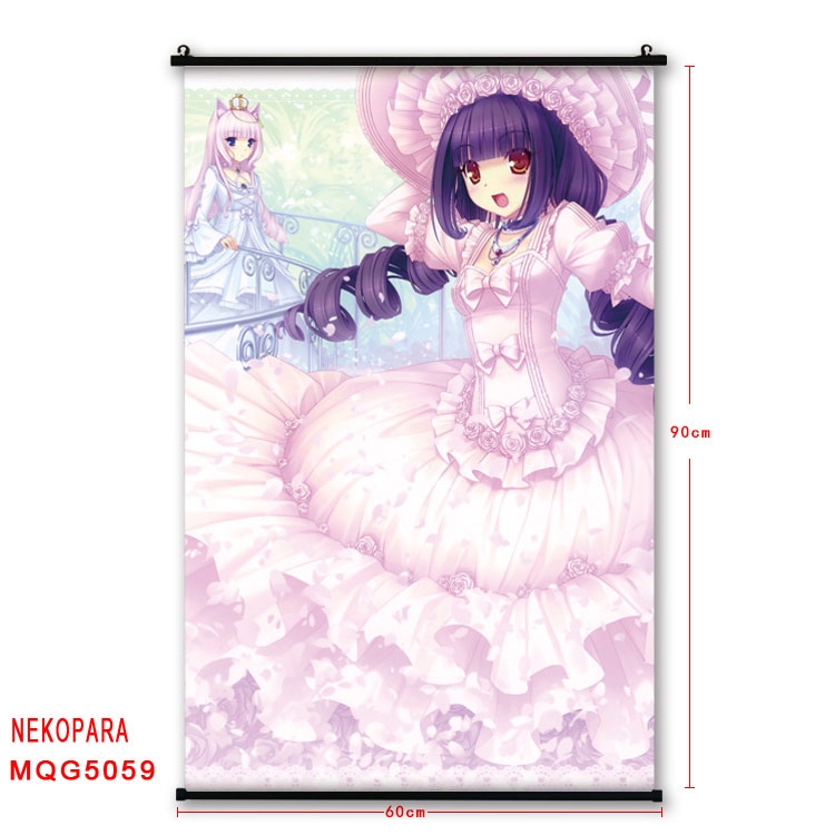 Nekopara Anime plastic pole cloth painting Wall Scroll 60X90CM MQG5059