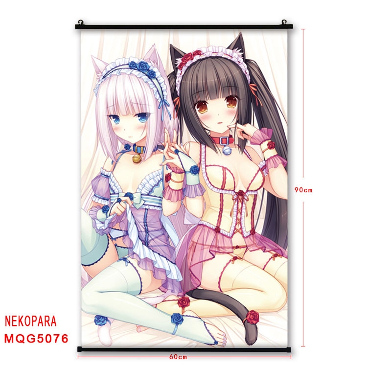 Nekopara Anime plastic pole cloth painting Wall Scroll 60X90CM MQG5076