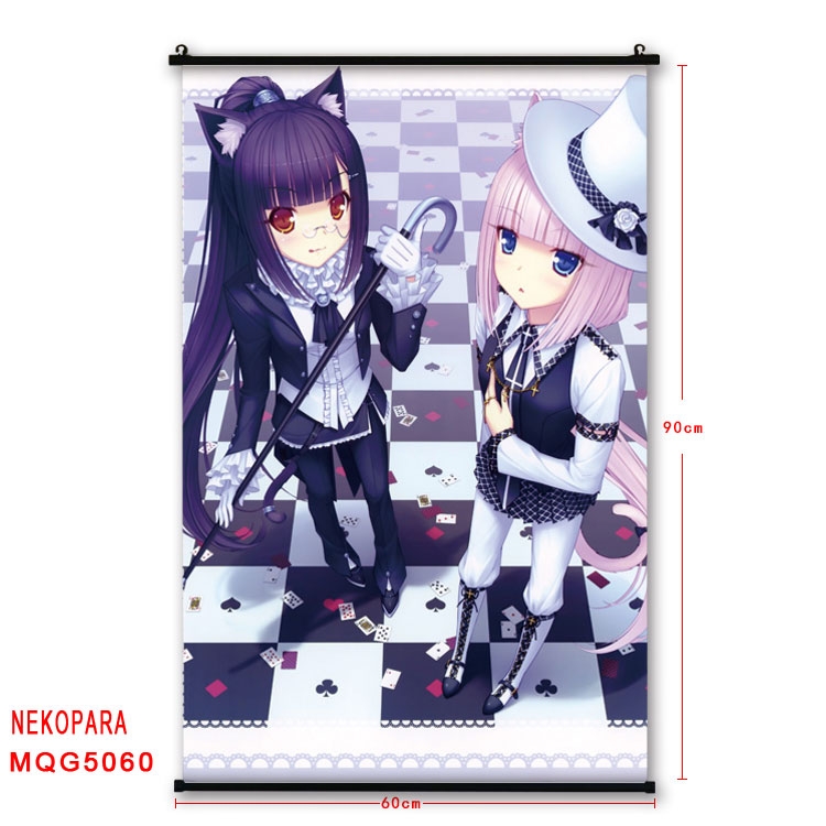 Nekopara Anime plastic pole cloth painting Wall Scroll 60X90CM MQG5060