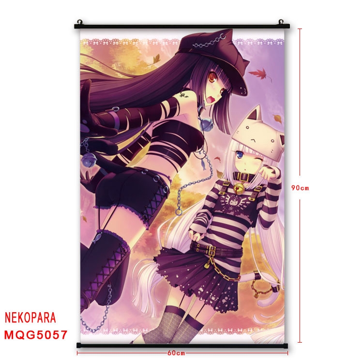 Nekopara Anime plastic pole cloth painting Wall Scroll 60X90CM MQG5057