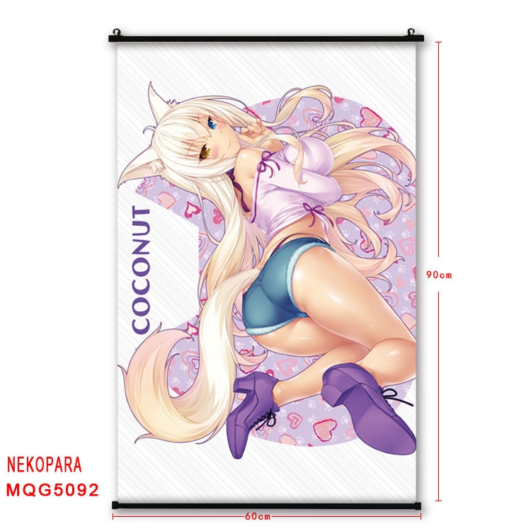 Nekopara Anime plastic pole cloth painting Wall Scroll 60X90CM MQG5092