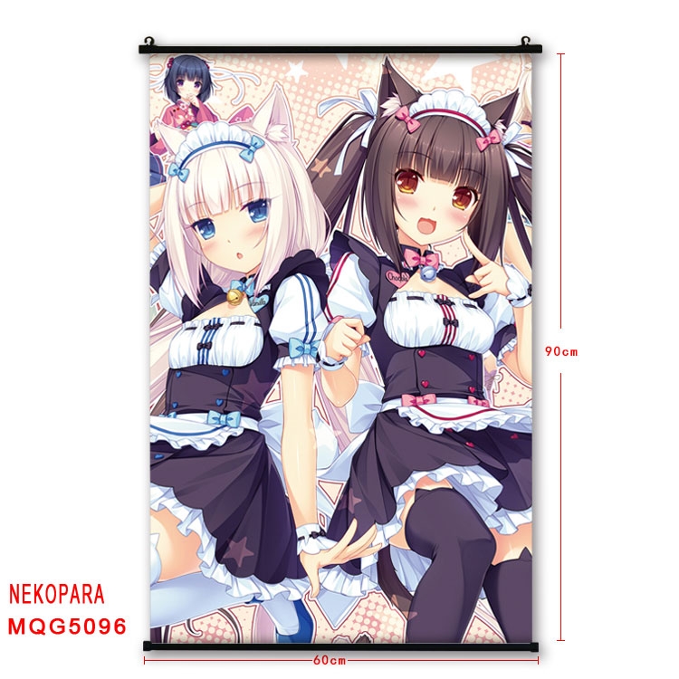 Nekopara Anime plas tic pole cloth painting Wall Scroll 60X90CMMQG5096