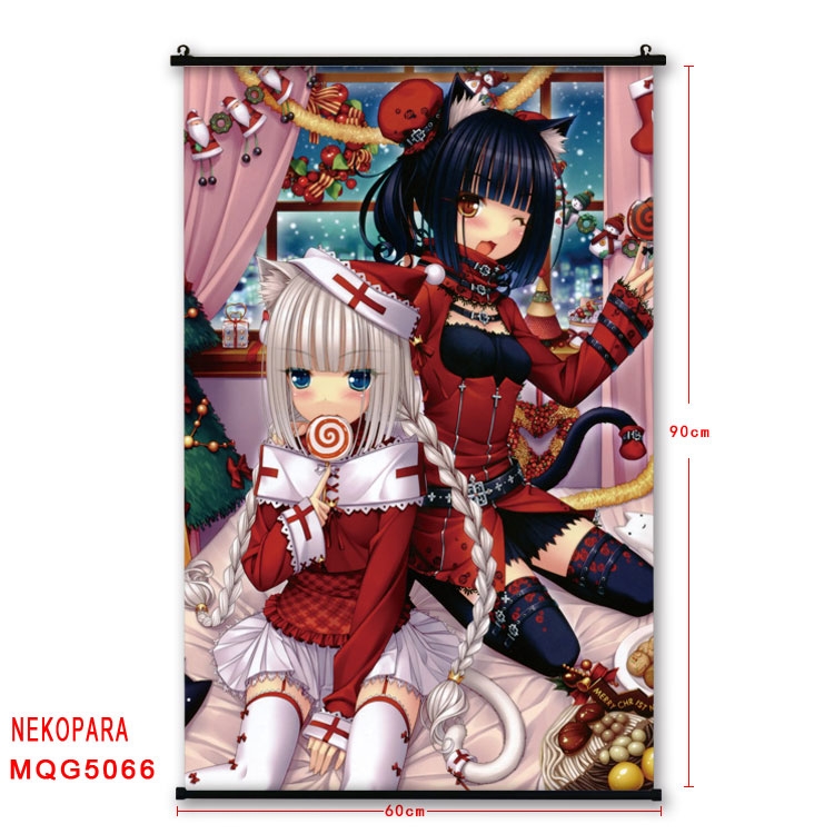 Nekopara Anime plastic pole cloth painting Wall Scroll 60X90CM MQG5066