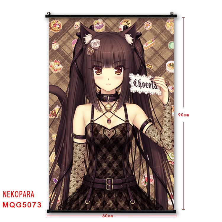 Nekopara Anime plastic pole cloth painting Wall Scroll 60X90CM MQG5073