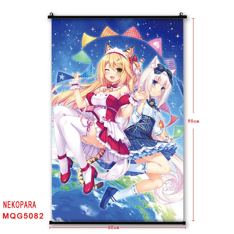 Nekopara Anime plastic pole cloth painting Wall Scroll 60X90CM MQG5082