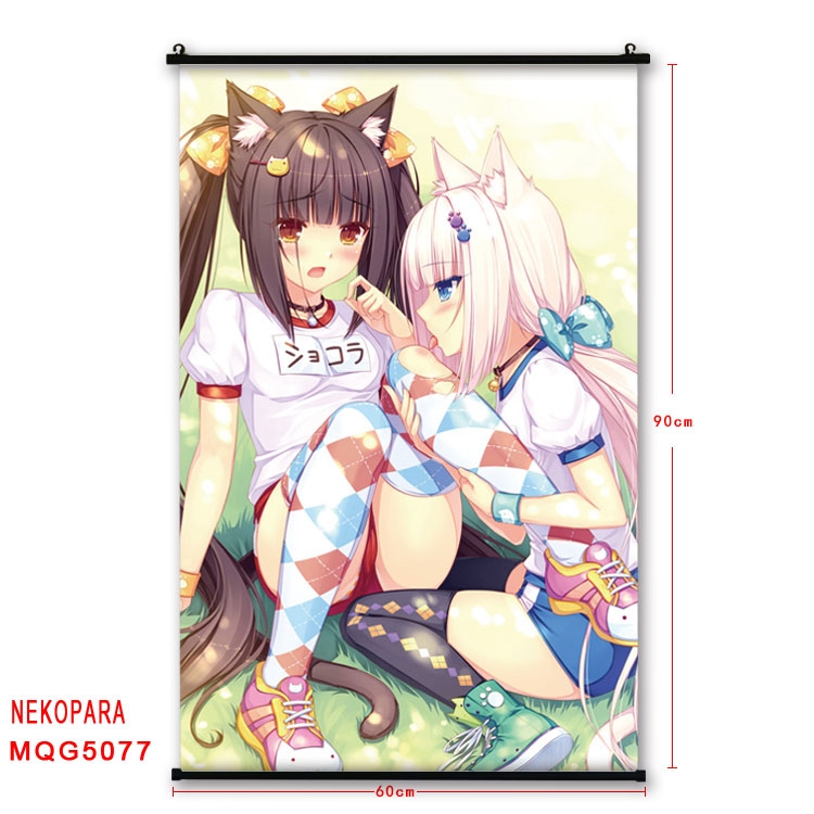 Nekopara Anime plastic pole cloth painting Wall Scroll 60X90CM MQG5077