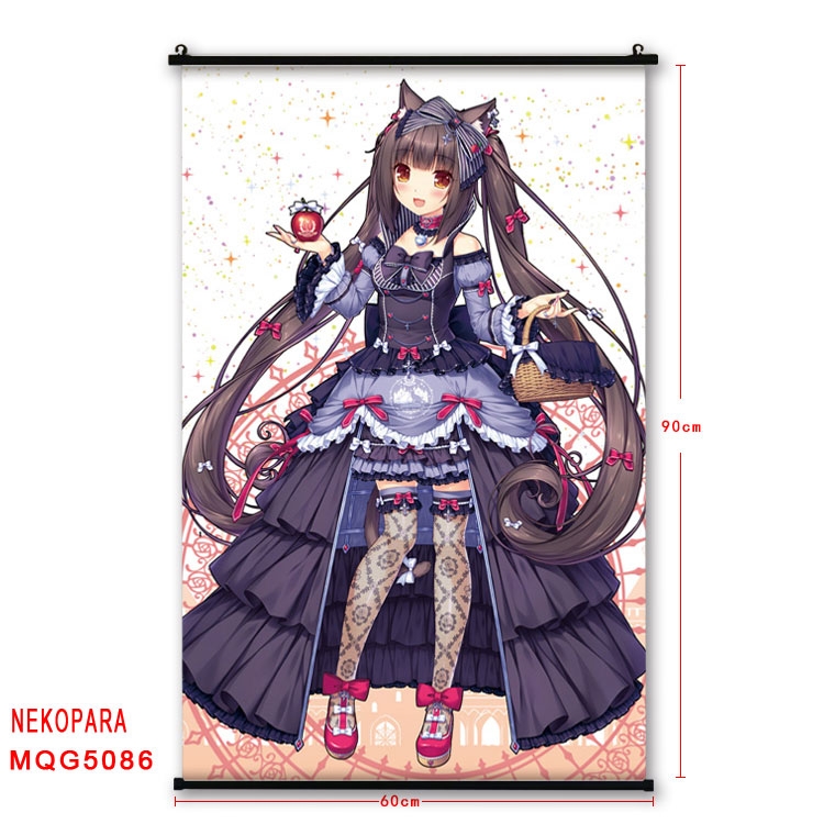 Nekopara Anime plastic pole cloth painting Wall Scroll 60X90CM MQG5086