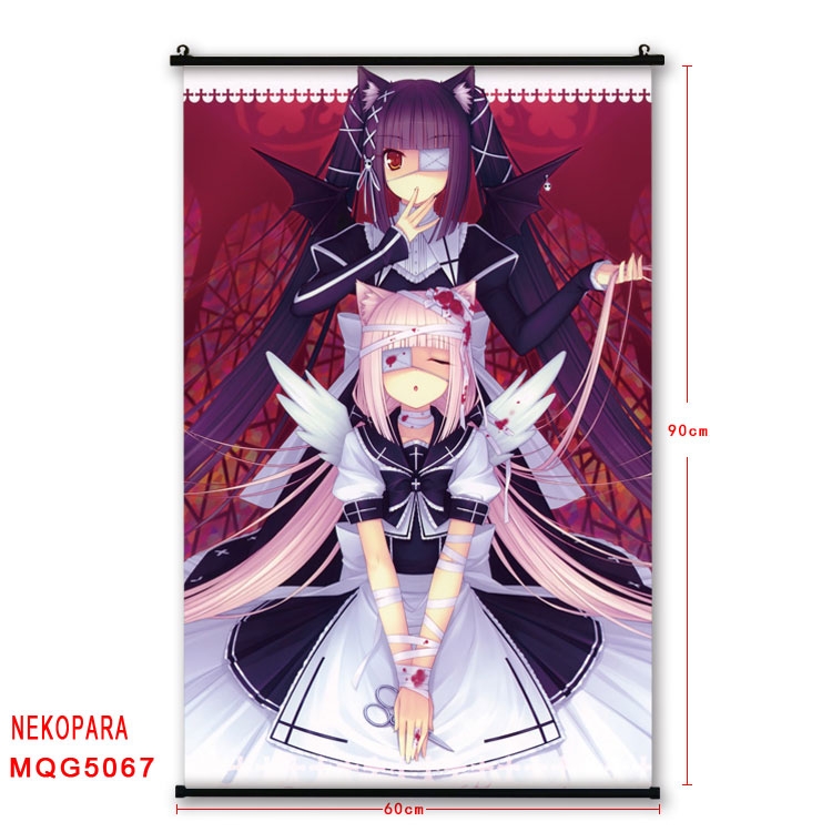 Nekopara Anime plastic pole cloth painting Wall Scroll 60X90CM MQG5067