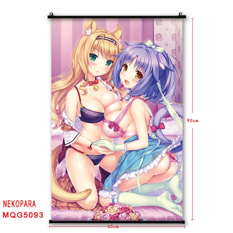 Nekopara Anime plastic pole cloth painting Wall Scroll 60X90CM MQG5093