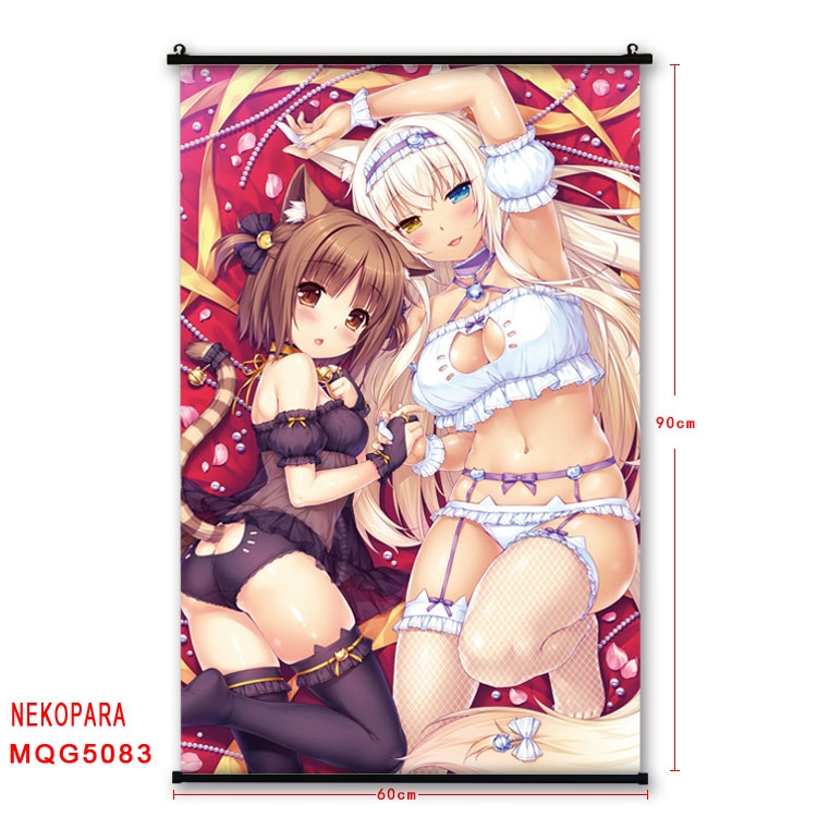 Nekopara Anime plastic pole cloth painting Wall Scroll 60X90CM MQG5083