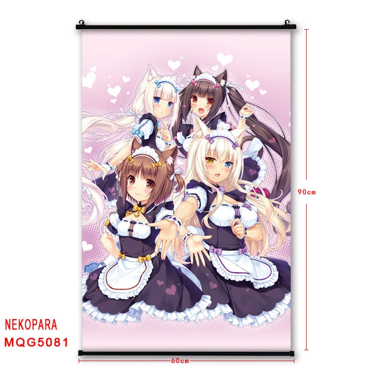 Nekopara Anime plastic pole cloth painting Wall Scroll 60X90CM MQG5081