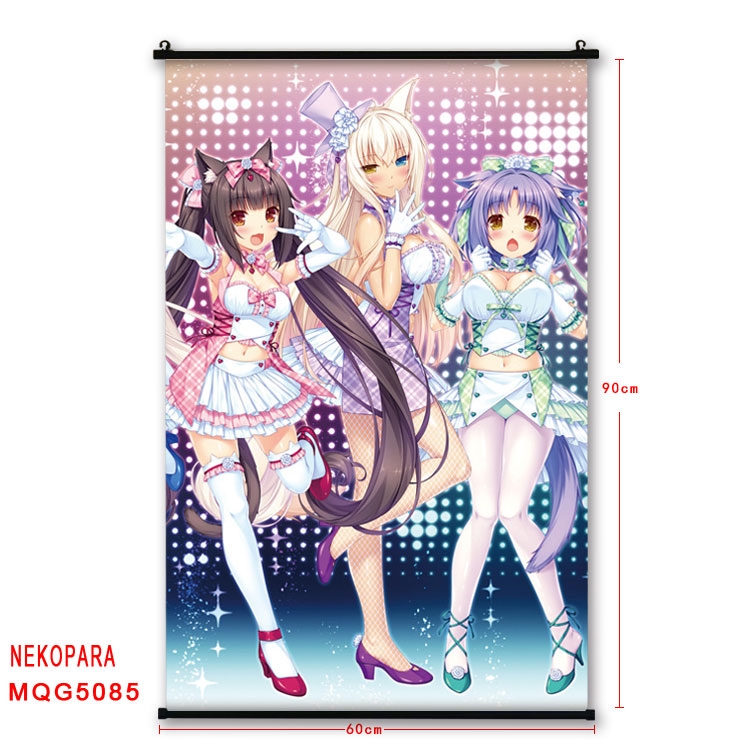 Nekopara Anime plastic pole cloth painting Wall Scroll 60X90CM MQG5085
