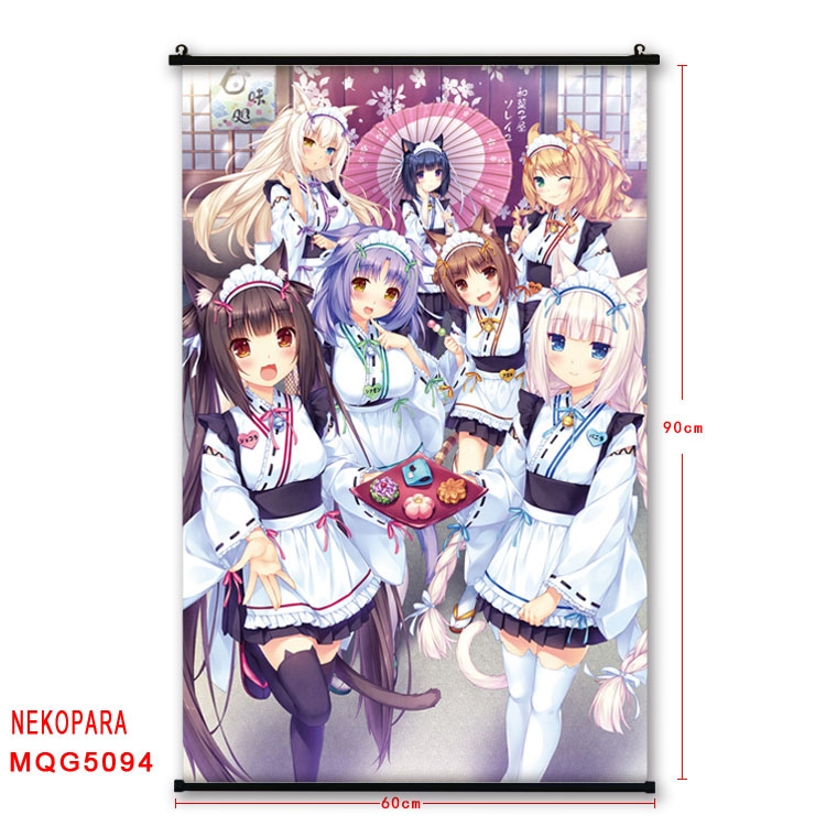 Nekopara Anime plastic pole cloth painting Wall Scroll 60X90CM MQG5094