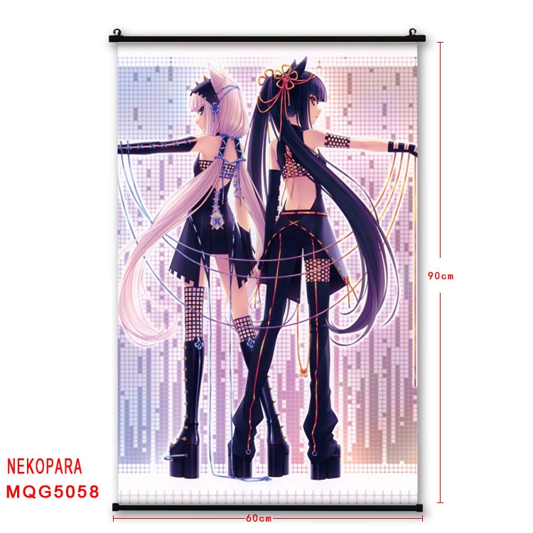 Nekopara Anime plastic pole cloth painting Wall Scroll 60X90CM MQG5058