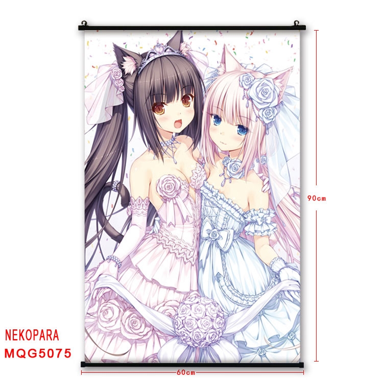 Nekopara Anime plastic pole cloth painting Wall Scroll 60X90CM MQG5075