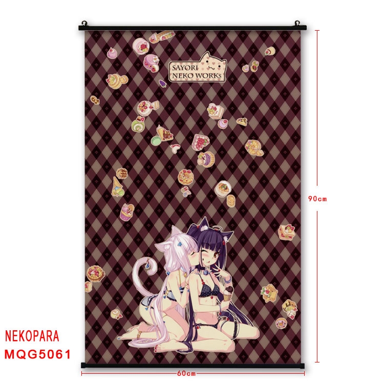 Nekopara Anime plastic pole cloth painting Wall Scroll 60X90CM MQG5061