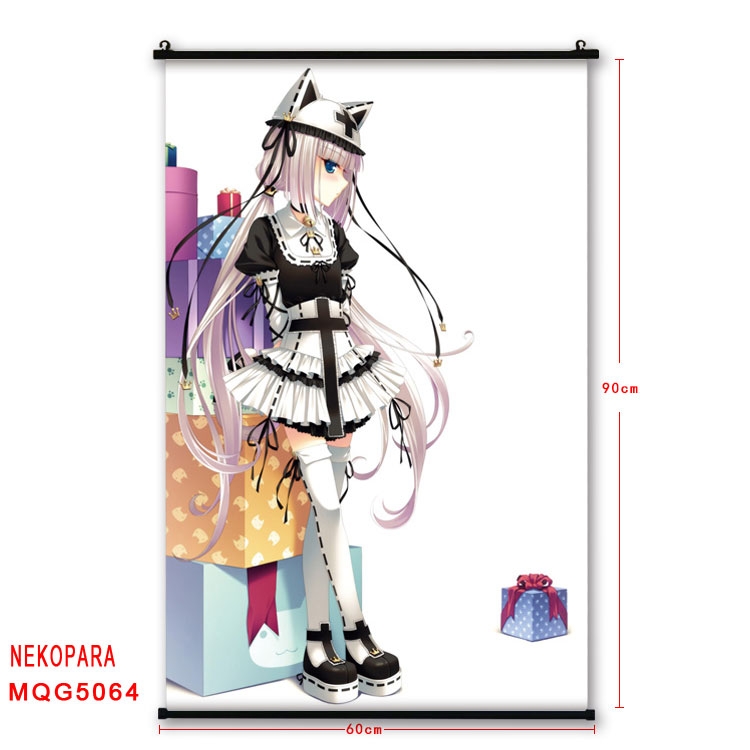 Nekopara Anime plastic pole cloth painting Wall Scroll 60X90CM MQG5064