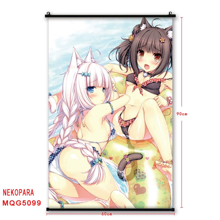 Nekopara Anime plastic pole cloth painting Wall Scroll 60X90CM MQG5099