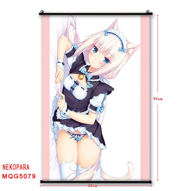 Nekopara Anime plastic pole cloth painting Wall Scroll 60X90CM MQG5079