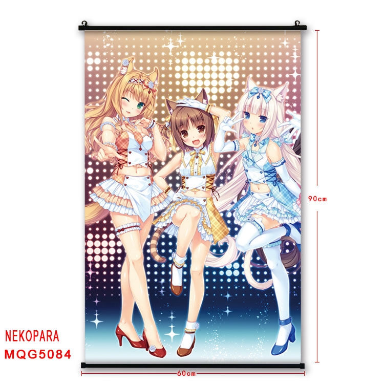 Nekopara Anime plastic pole cloth painting Wall Scroll 60X90CM MQG5084