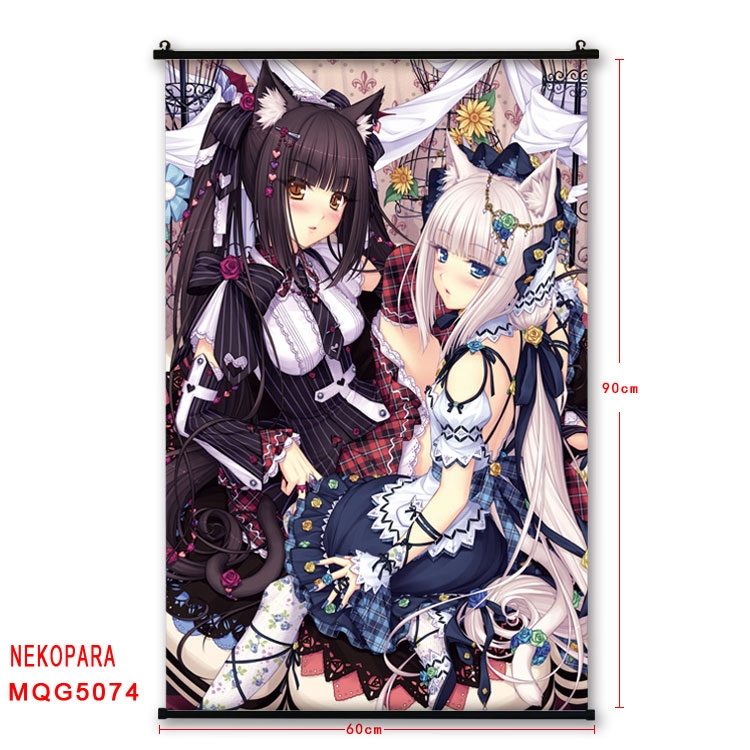 Nekopara Anime plastic pole cloth painting Wall Scroll 60X90CM MQG5074