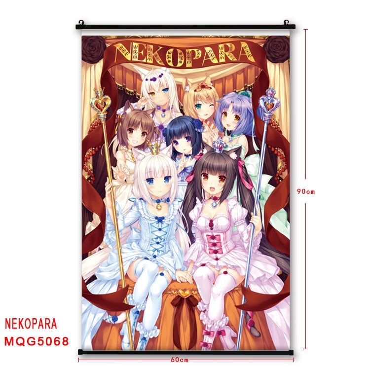 Nekopara Anime plastic pole cloth painting Wall Scroll 60X90CM MQG5068