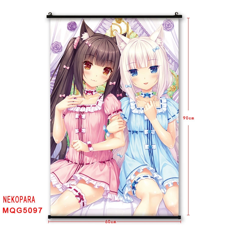 Nekopara Anime plastic pole cloth painting Wall Scroll 60X90CM MQG5097