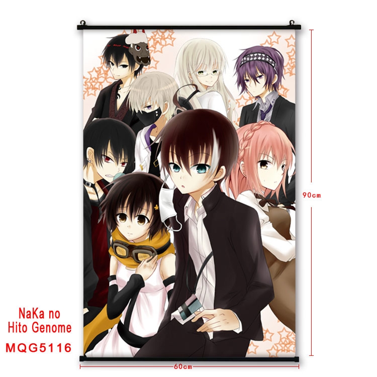 Naka no Hito Genome Anime plastic pole cloth painting Wall Scroll 60X90CM  MQG5116