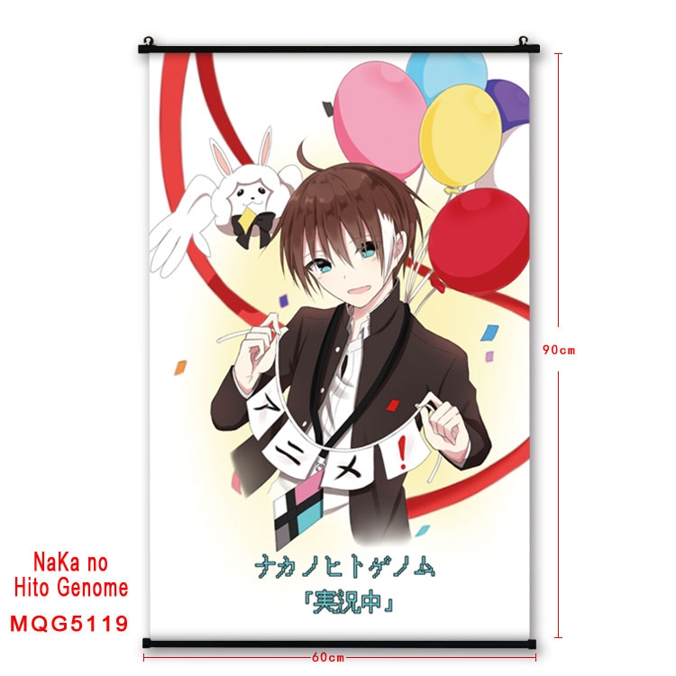 Naka no Hito Genome Anime plastic pole cloth painting Wall Scroll 60X90CM  MQG5119