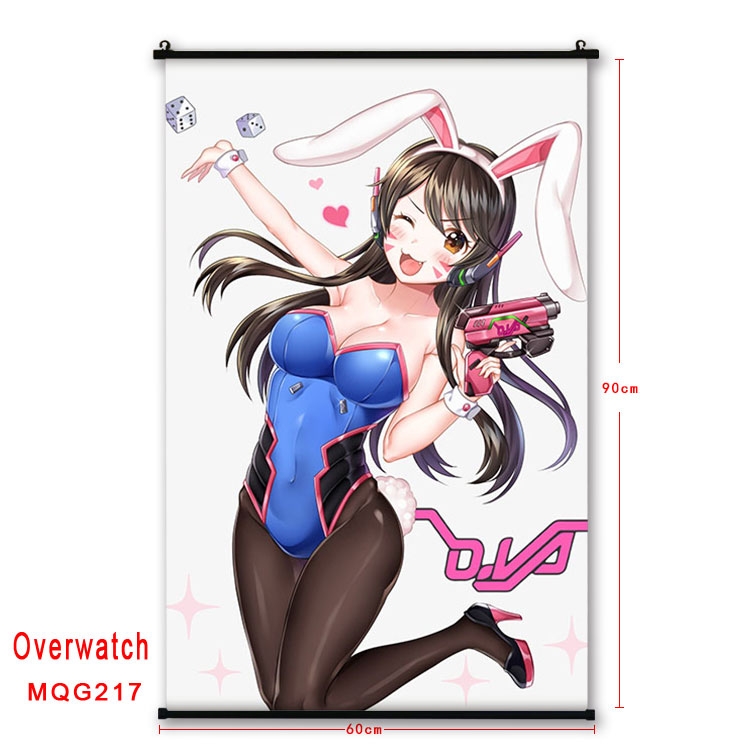 Overwatch Anime plastic pole cloth painting Wall Scroll 60X90CM MQG217
