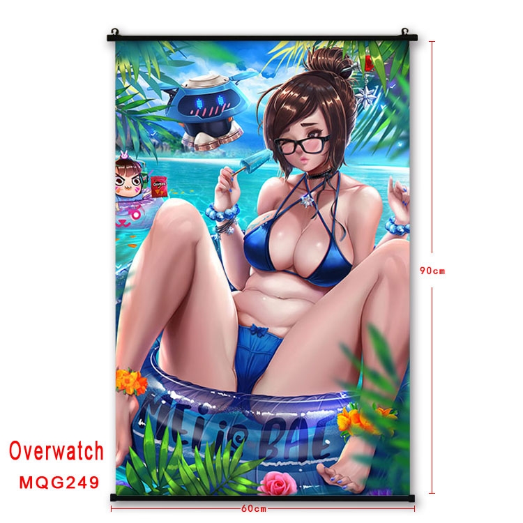 Overwatch Anime plastic pole cloth painting Wall Scroll 60X90CM MQG249